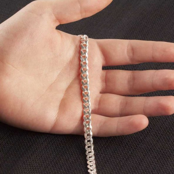 Gurmet Model Gümüş 180 Mikron Kalınlık Gümüş Bileklik Zincir Uzunluğu 20 cm