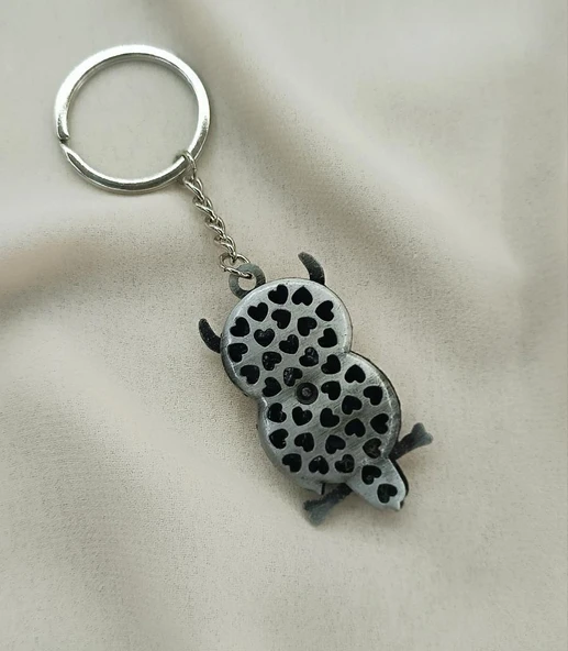 Anahtarlık Metal Baykuş Ay Yıldız Çanta Araba Cüzdan Süsü Kemer Yazılı - 3