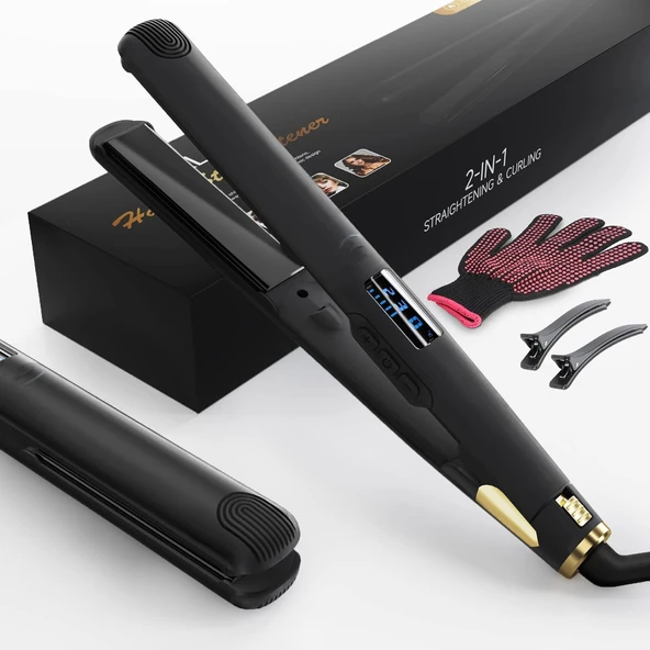 Saç Düzleştirici Maşa 2'si 1 arada Saç Düzleştirici Saç Maşası 7 Sıcaklık Kademesi 100 / 230℃ Ayarlı