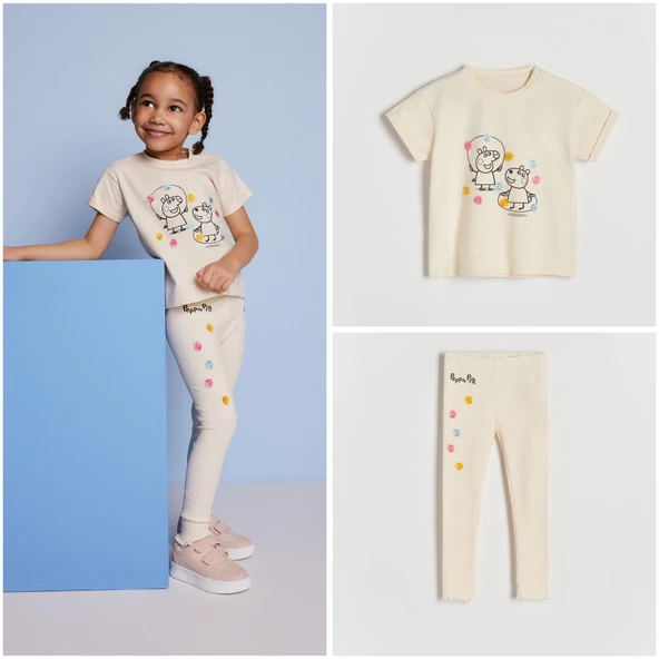 Peppa Kız Çocuk Taytlı Takım - 2