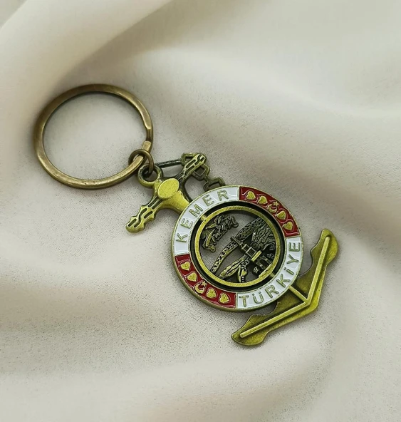 Metal Anahtarlık Ay Yıldız Kule Kalp Çanta Araba Cüzdan Süsü - Resim 3