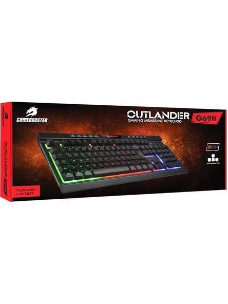 GameBooster G69K "Outlander" Rainbow Aydınlatmalı Membrane Oyun Klavyesi