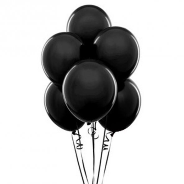 Vatan Balon Tek Renk Siyah 100 Lü VT396