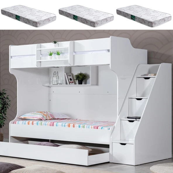 Ranza, Kardem Yavrulu Ranza - Beyaz + 3 Adet Comfort Yatak