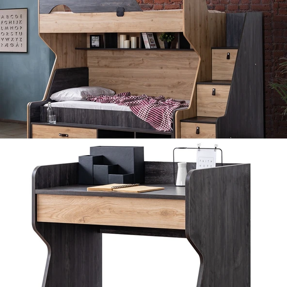 Ranza, Doğa Ranza Karyola Masa 3 Kapaklı Dolap