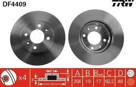 ON FREN DISKI AYNASI HAVALI HYUNDAI GETZ 03 1.5 CRDI 256 mm-TRW DF4409 Kırmızı S
