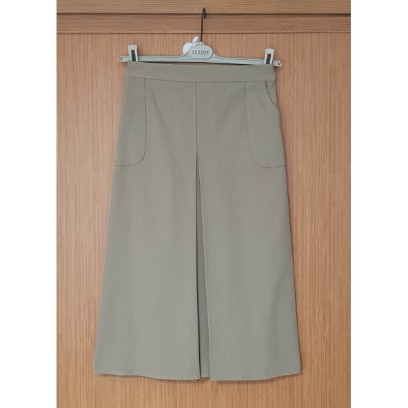 50 Beden Okul Eteği Haki Etek Cepli Tek Pileli Etek A Pileli Etek Lise Eteği Imam Hatip Etek