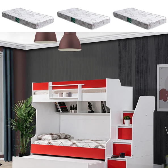 Ranza, Cesur Yavrulu Ranza - Kırmızı 3 Adet Comfort Yatak
