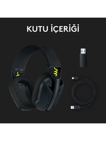 Logitech G G435 LIGHTSPEED Kablosuz Oyuncu Kulaklığı - Siyah - 8