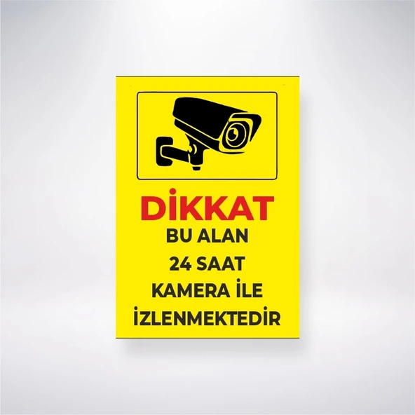 Dikkat bu alan 24 saat izlenmektedir Sticker 20X28 Cm