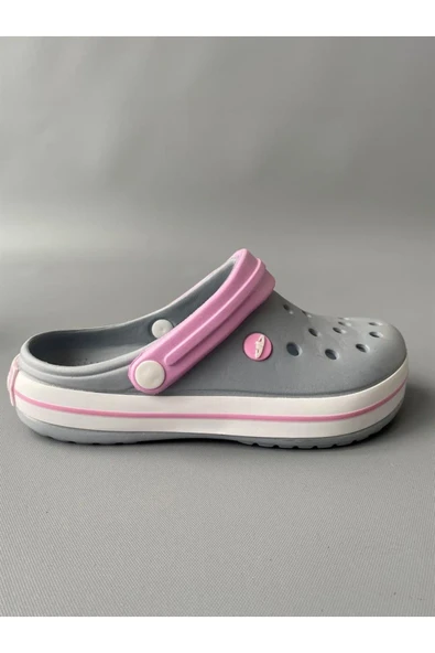 Akınalbella Buz Gri Tam Ortopedik Yumuşak Hastane Doktor Hemşire Unisex Crocs Sandalet Terlik