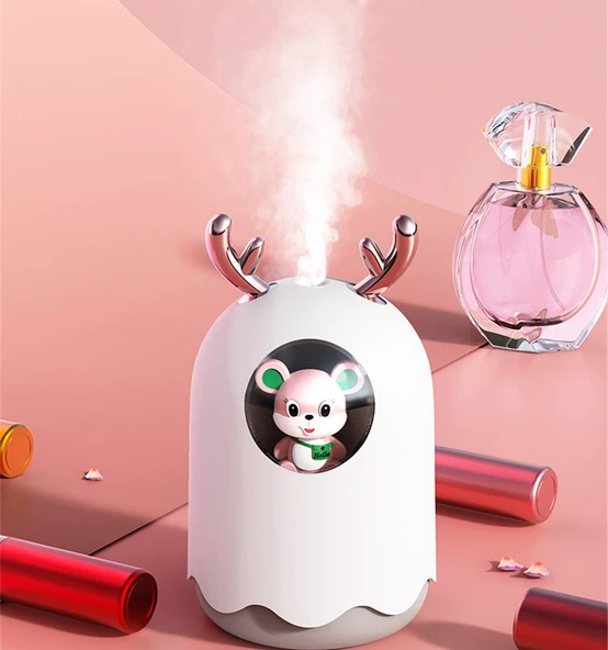 Ozmik Sevimli Ayıcıklı Işıklı Hava Nemlendirici Buhardanlık Buhar Makinası Difizör 300 ML - 2