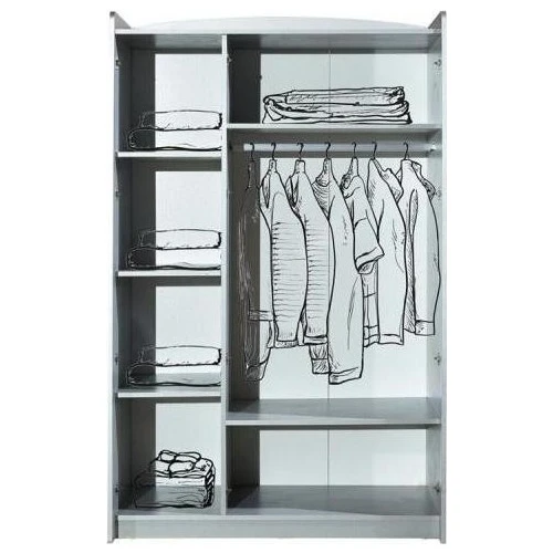 Formula Genç Odası - 3 Kapılı Dolap, Mercedes Full Ledli Arabalı Yatak, Masa - Beyaz - 3