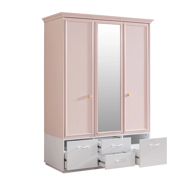 Rosa Genç Odası - 3 Kapılı Dolap, Karyola, Komodin, Masa, Şifonyer, Kitaplık - 4