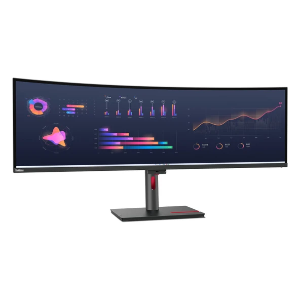 Lenovo ThinkVision P49w-30 63DBRAT1TK 49" 60Hz 4Ms HDMI+DP+USB-C+RJ45 HDR UW-DQHD IPS Pivot Curved Vesa Monitör - 2