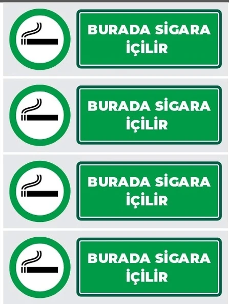 Burada Sigara İçilir Sticker 20X28 Cm