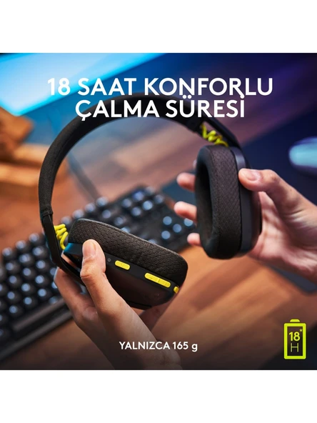 Logitech G G435 LIGHTSPEED Kablosuz Oyuncu Kulaklığı - Siyah - 6