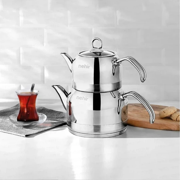 Nehir Lotus Midi Çelik Çaydanlık Takımı - 2