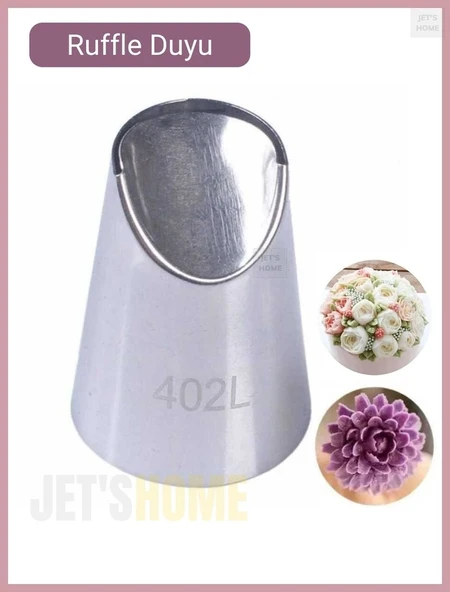 402L Ruffle Krema Duyu Büyük Boy Pasta Duyu Paslanmaz Çelik 35X24X44 Mm