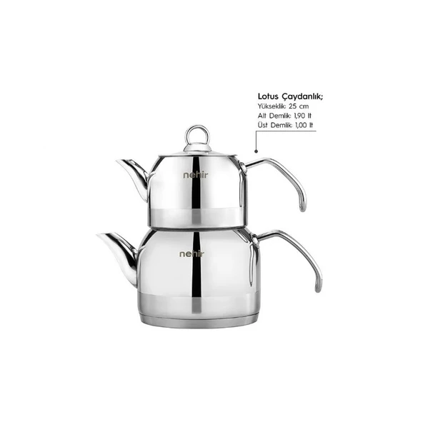 Nehir Lotus Midi Çelik Çaydanlık Takımı - 3