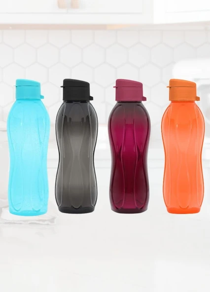 4’lü Set Matara Okul Suluğu Kapaklı Su Şişesi Plastik 750 ml
