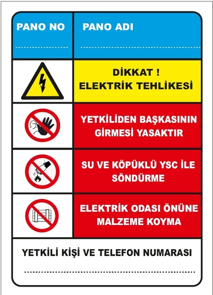 Elektrik Pano Numaralandırma Sticker 20X28 Cm