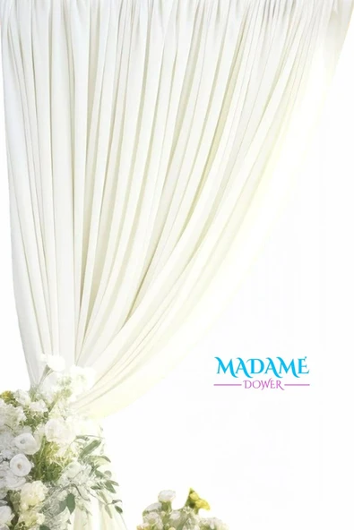 Madame Dower 4 Katmanlı Yalıtımlı Krem Güneşlik Perde - Toz Önleyici, Sıcak, Soğuk Ve Ses Yalıtımı - Ütü Istemez - 5