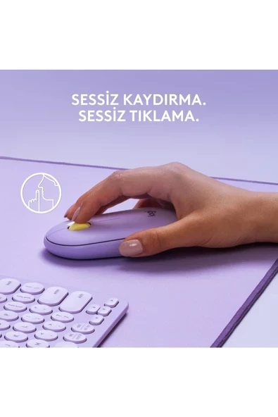 Logitech Pebble M350 910-006752 Lila Sessiz Optik Kablosuz Mouse - 6