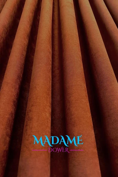 Madame Dower Butterfly Kiremit Soyut Sade Fon Perde  - Pilesiz - Sade Tasarım Fonluk Perde - 4