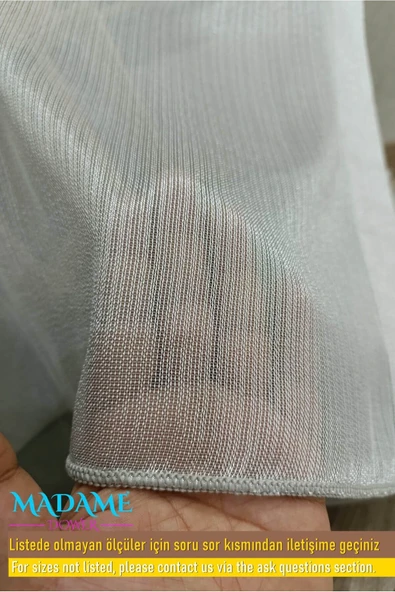 Madame Dower Glamour Gri Tül Perde Extra Dökümlü 1x3 Sık Pileli – Ütü Gerektirmez, Şık ve Dayanıklı