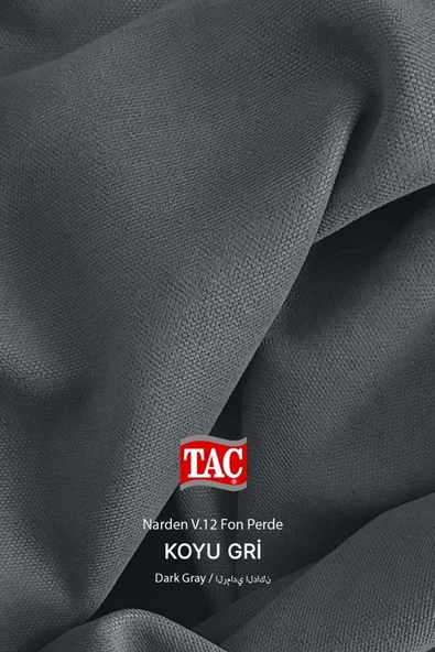 Madame Dower Taç Narden Fon Perde 1x2 Standart Pile Koyu Gri Kırlent Kılıfı + Bağlama Kuşağı HEDİYE - 3