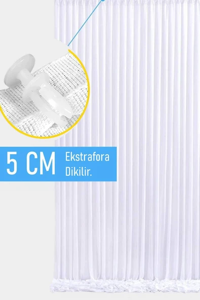 Madame Dower Beyaz Blackout Perde %50 Karartma | Kırışmaz, Ütü İhtiyacı Olmayan Güneşlik Perde - 3