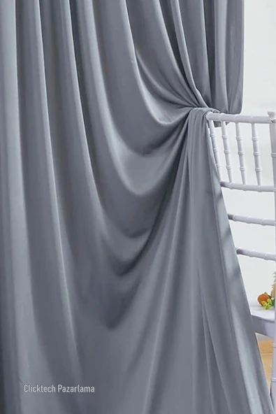 Madame Dower 4 Katmanlı Gri Güneşlik Perde - Toz Önleyici, Ses Yalıtımı, Sıcak ve Soğuk Yalıtımı - 5