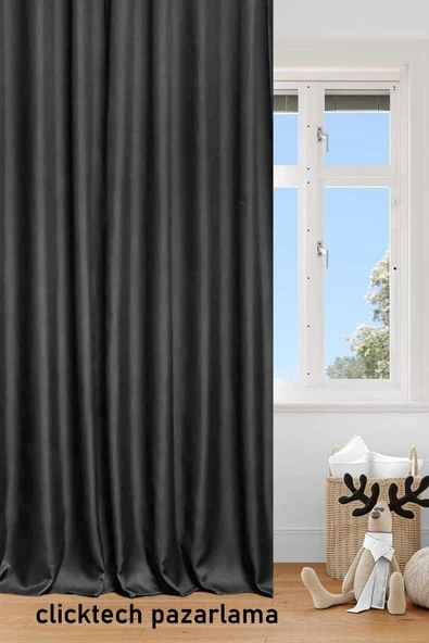 Madame Dower 4 Katmanlı Yalıtımlı Antrasit Güneşlik Perde - Toz Önler, Sıcak, Soğuk Ve Ses Yalıtımı, Ütü Istemez