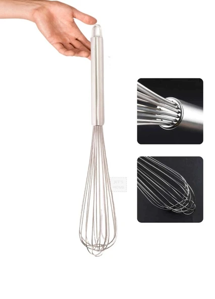 Sos Çırpma Teli Paslanmaz Yumurta Çırpıcı Çikolata Çırpıcı Krema Çırpıcı Çelik Saplı 35 cm