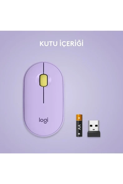 Logitech Pebble M350 910-006752 Lila Sessiz Optik Kablosuz Mouse - 4