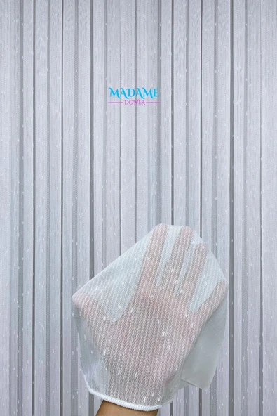 Madame Dower Simple Şantuklu Dahlia 1x3 Sık Pile Dökümlü Tül Perde Kırık Beyaz - Kırışmaz - Ütü Gerektirmez - 5