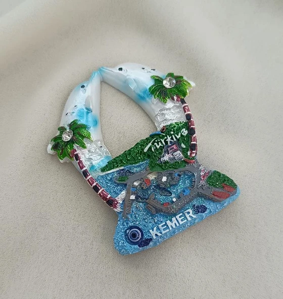 Magnet Doğal Deniz Kabuğu Nazar Boncuklu Mıknatıslı Buzdolabı Süsü