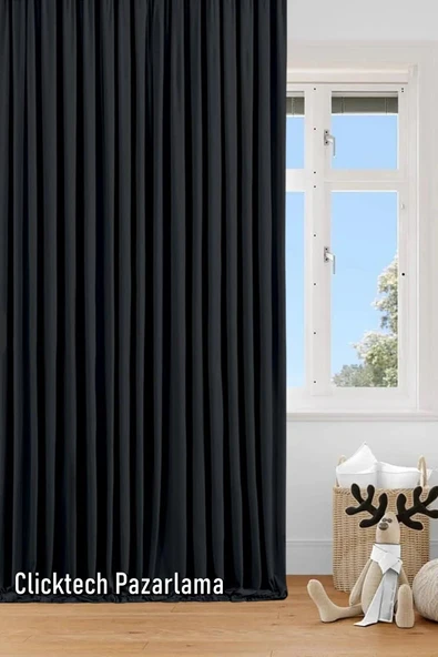 Madame Dower 4 Katmanlı Yalıtımlı Siyah Güneşlik Perde - Toz Önleyici, Sıcak, Soğuk Ve Ses Yalıtımı - Ütü Istemez