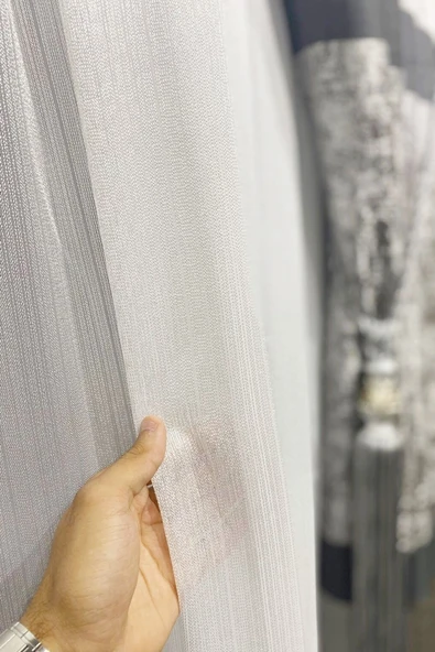 Madame Dower Glamour Bej Tül Perde Extra Gramajlı 1x3 Sık Pile - Kırışmaz Ütü Gerektirmez - 3