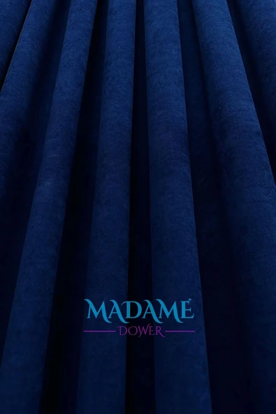 Madame Dower Butterfly Soyut Temalı Saks Mavi Fon Perde - Pilesiz - Sade Tasarım Fonluk Perde - 6