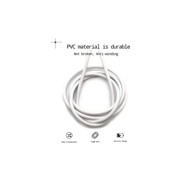 Adaman Premium 0,9 Metre iPhone Uyumlu Hızlı Şarj ve Data Kablosu 2.4 Amper Beyaz - 2