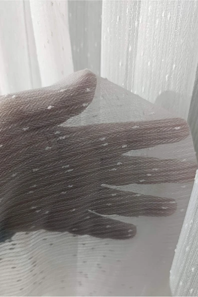 Madame Dower Krep Bambu Simli Şantuklu Balıksırtı 1x3 Sık Pileli Gramajlı Dökümlü Tül Perde - Ütü İstemez - 7