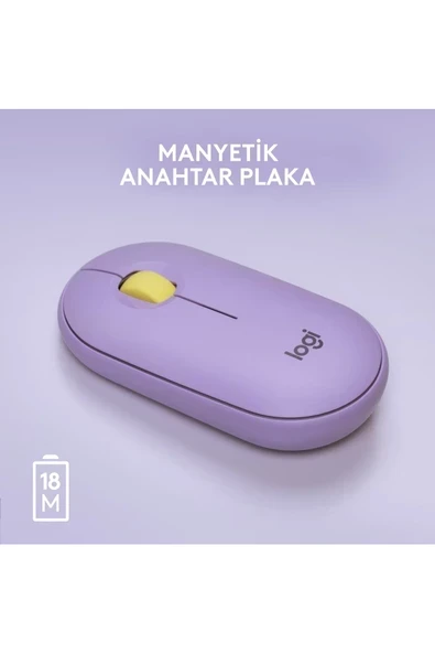 Logitech Pebble M350 910-006752 Lila Sessiz Optik Kablosuz Mouse - 5