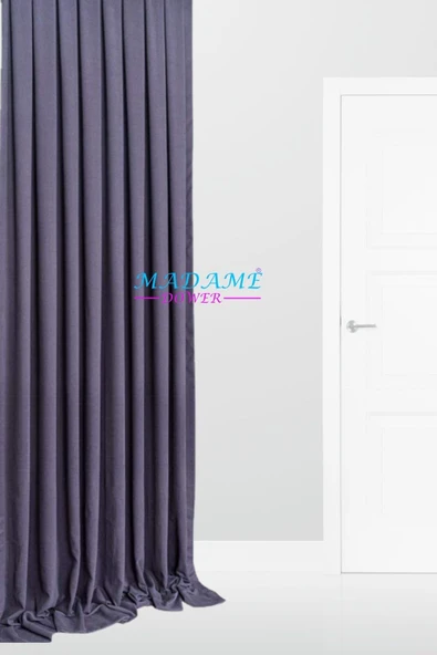 Madame Dower Gölge Antrasit Elegance Fon Perde 1x3 Sık Pile + Kolbağı Hediye