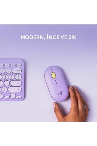 Logitech Pebble M350 910-006752 Lila Sessiz Optik Kablosuz Mouse - 3