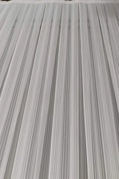 Madame Dower Trent Stripe 1x3 Sık Pileli Tül Perde – Kırışmaz, Dökümlü ve Extra Gramajlı - 5
