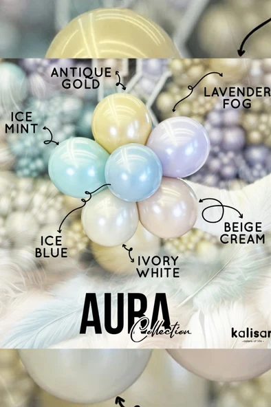 Beysüs Aura Collection Beige Cream Balon (Bej Krem) - 12 İnç - 5 Adet - 4