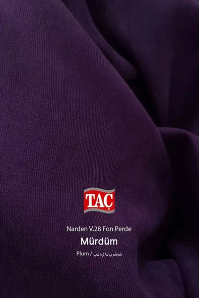 Madame Dower Taç Narden Fon Perde 1x2 Standart Pile Soft Mürdüm Kırlent Kılıfı + Bağlama Kuşağı HEDİYE - 3