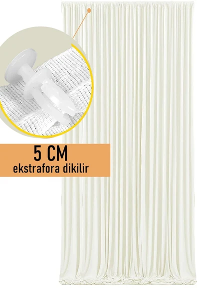 Madame Dower 4 Katmanlı Yalıtımlı Krem Güneşlik Perde - Toz Önleyici, Sıcak, Soğuk Ve Ses Yalıtımı - Ütü Istemez - 4